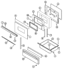 DOOR / DRAWER Diagram and Parts List for 7458XVA  Magic Chef Range