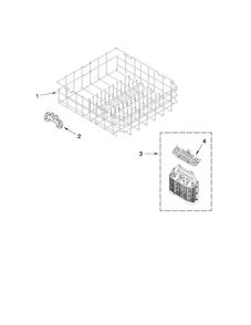Lower Rack Parts Diagram and Parts List for ADB1600AWW1  Amana Dishwasher