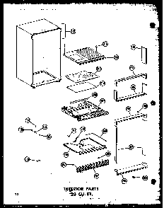 Interior Parts 20 Cu. Ft. Diagram and Parts List for T16N-C-P60236-42WC  Amana Refrigerator