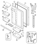FRESH FOOD DOOR Diagram and Parts List for GT21X93A DF84A Admiral Refrigerator