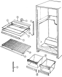 SHELVES & ACCESSORIES Diagram and Parts List for GT17X7A DC28B International Refrigerator