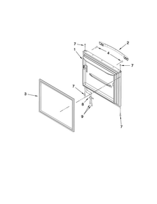 Freezer Door Parts Diagram and Parts List for AB2526PEKW4  Amana Refrigerator