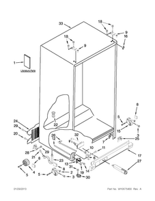 Cabinet Parts Diagram and Parts List for ASD2575BRS00  Amana Refrigerator