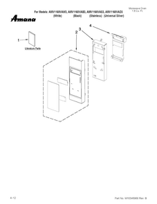 Control Panel Parts Diagram and Parts List for AMV1160VAW3  Amana Microwave