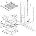 SHELVES & ACCESSORIES Diagram and Parts List for CS20Y6A  Crosley Refrigerator