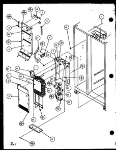 Evaporator And Air Handling Diagram and Parts List for 35541W-P1121709WW  Amana Refrigerator