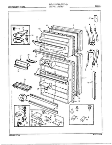 Doors Assembly Diagram and Parts List for 19574C  Admiral Refrigerator