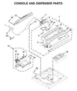 Console And Dispenser Parts Diagram and Parts List for MVWB765FC3  Maytag Washer