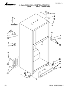 Cabinet Parts Diagram and Parts List for A1RXNGFYW00  Amana Refrigerator