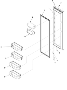 Refrigerator Door Diagram and Parts List for PSD265LGES-PPSD265GS1  Maytag Refrigerator