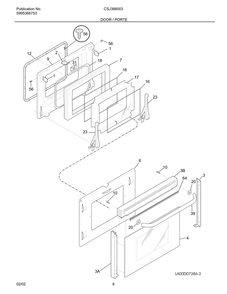 Door / Porte Diagram and Parts List for CSJ388003  Maytag Range