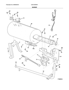 Burner Diagram and Parts List for CDG7300RW1  Crosley Dryer