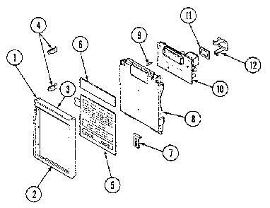 Control Panel Diagram and Parts List for M436W  Jenn-Air Microwave
