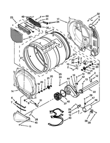 Bulkhead Parts Diagram and Parts List for MGDE201YW1  Maytag Dryer