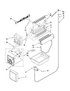 Icemaker Parts Diagram and Parts List for MFD2562VEB2  Maytag Refrigerator