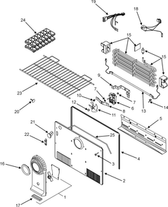 Freezer Compartment Diagram and Parts List for GT2183PEKW  Maytag Refrigerator