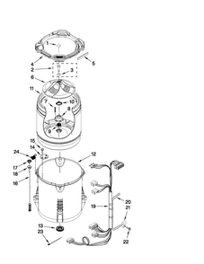 Basket And Tub Parts Diagram and Parts List for MVWC450XW3  Maytag Washer