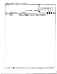 Fresh Food Compartment Page 3 Diagram and Parts List for 19812-0A  Admiral Refrigerator