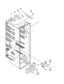 Refrigerator Liner Parts Diagram and Parts List for MSD2574VEQ11  Maytag Refrigerator