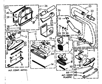 Attachment Parts Diagram and Parts List for 11640261  Kenmore Central Vacuum