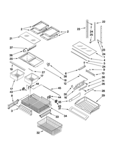 Shelf Parts Diagram and Parts List for 5GFF25PRYA0  Maytag Refrigerator