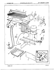 Unit Compartment/system Diagram and Parts List for 19874A  Admiral Refrigerator