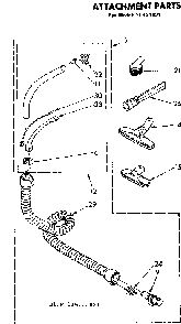 Attachment Parts Diagram and Parts List for 11621821  Kenmore Canister Vacuum