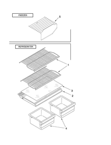 Shelf Parts Diagram and Parts List for A4TXNWFXQ00  Amana Refrigerator