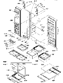 Refrigerator/freezer Shelves, Lights, And Hinges Diagram and Parts List for GSGD21B-P1193905WW  Amana Refrigerator