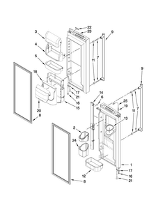 Refrigerator Door Parts Diagram and Parts List for JFI2089WES2  Jenn-Air Refrigerator