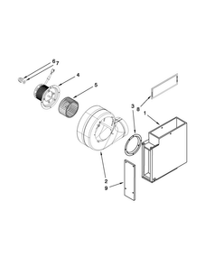 Blower Unit Parts Diagram and Parts List for JGD3536BB00  Jenn-Air Cooktop