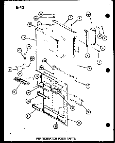 Refrigerator Door Parts Diagram and Parts List for TC18GG-P75535-11W  Amana Refrigerator