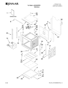 Oven Parts Diagram and Parts List for JJW3430WP00  Jenn-Air Wall Oven