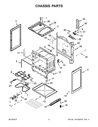 Chassis Parts Diagram and Parts List for YACR4303MFS2  Maytag Range