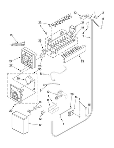 Icemaker Parts Diagram and Parts List for JB36NXFXRW01  Jenn-Air Refrigerator