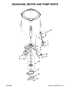Gearcase, Motor And Pump Parts Diagram and Parts List for NTW4655EW1  Amana Washer