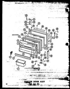 Freezer Door Assy 20 Cu. Ft. Diagram and Parts List for T16W-P60303-8W  Amana Refrigerator