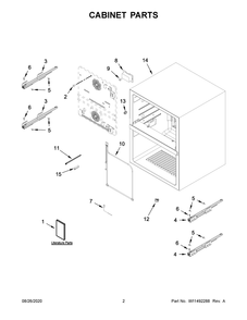 Cabinet Parts Diagram and Parts List for JUCFP242HL01  Maytag Wine and Beverage Cooler