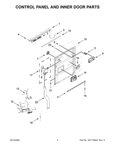 Part Location Diagram of W11731012 Whirlpool CONTROL PANEL