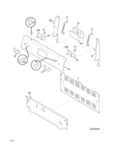 Backguard Diagram and Parts List for CCRE3530LWF  Crosley Range