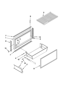 Freezer Door And Basket Parts Diagram and Parts List for JB36NXFXLW01  Jenn-Air Refrigerator