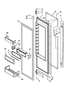 Refrigerator Door Parts Diagram and Parts List for JS42SEDUDW12  Jenn-Air Refrigerator