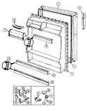 FRESH FOOD DOOR Diagram and Parts List for GT15X4XA DF12A Admiral Refrigerator