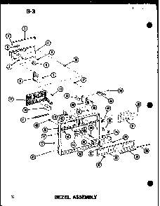 Bezel Assembly Diagram and Parts List for RC-14 P72100-9M Amana Microwave