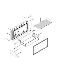 Freezer Door And Basket Parts Diagram and Parts List for JF42NXFXDE00  Jenn-Air Refrigerator