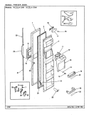 FREEZER DOOR Diagram and Parts List for RC22LA-3AW CS32A Admiral Refrigerator