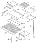 SHELVES & ACCESSORIES Diagram and Parts List for CT19Y5FW  Crosley Refrigerator