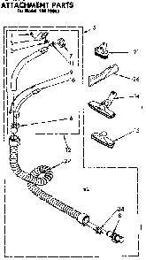 Attachment Parts Diagram and Parts List for 11629917  Kenmore Canister Vacuum