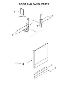 Door And Panel Parts Diagram and Parts List for ADB1400AGB0  Amana Dishwasher