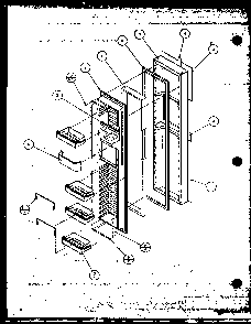 Freezer Door Diagram and Parts List for SZDE27MPL-P1124403WL  Amana Refrigerator
